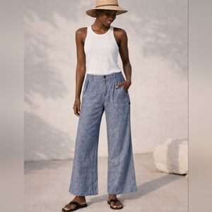 Anthropologie Pilcro Linen Cotton Blend Pants 6 Comfy Resort Casual